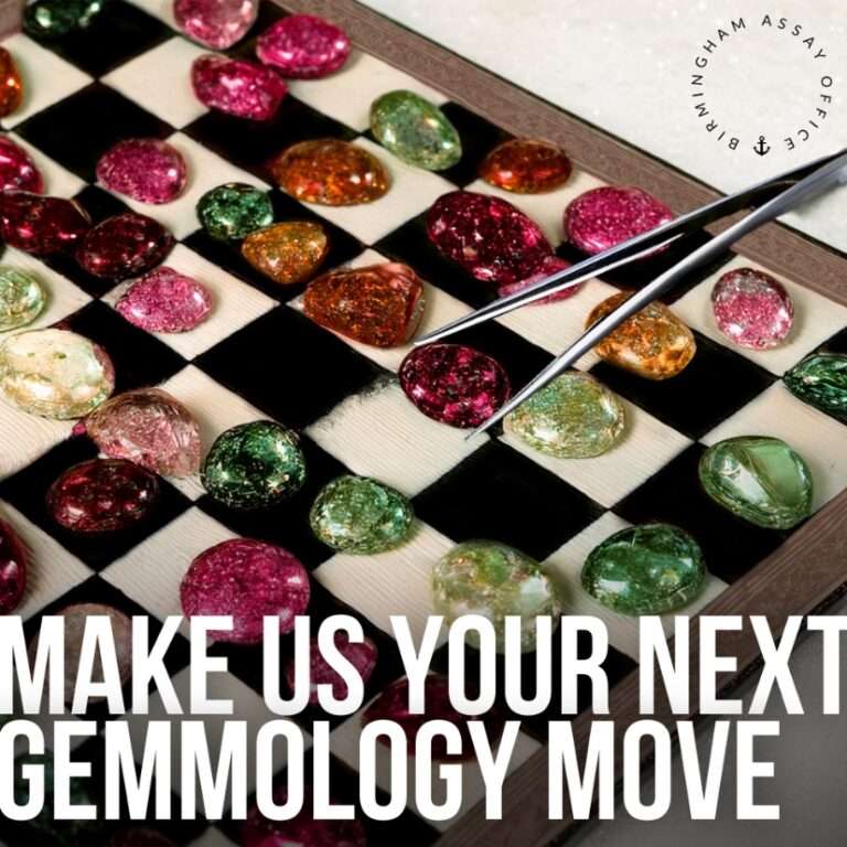 Gem stones on a chess board